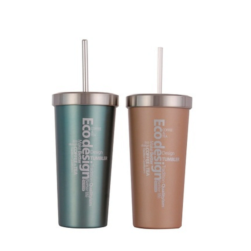 500 ML 700 ML vacuum thermal mug , with 304 s/s inner 201 s/s outer paint coating, stainless steel straw